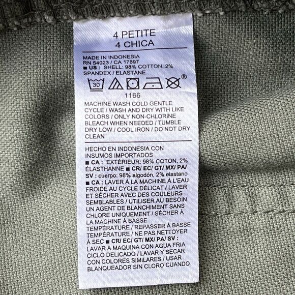 Old Navy High Waisted Barrel Leg Ankle Pants Canvas Size 4 Petite Stone Wall - Picture 12 of 13